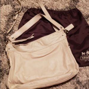 Vanilla white leather Coach purse handbag